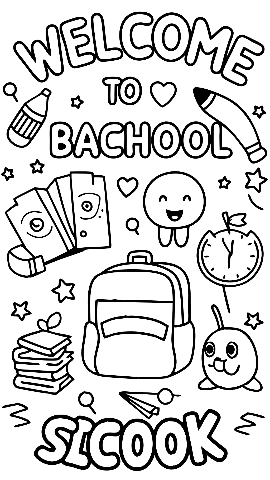 coloriage gratuitement imprimable de retour à l’école